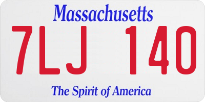 MA license plate 7LJ140
