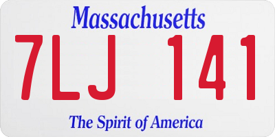 MA license plate 7LJ141