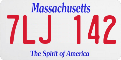 MA license plate 7LJ142
