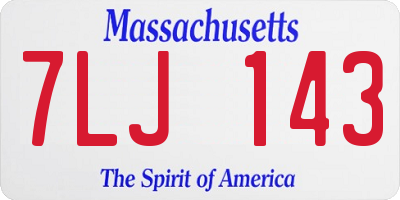 MA license plate 7LJ143