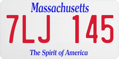 MA license plate 7LJ145
