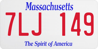 MA license plate 7LJ149