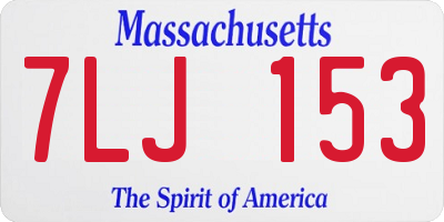 MA license plate 7LJ153