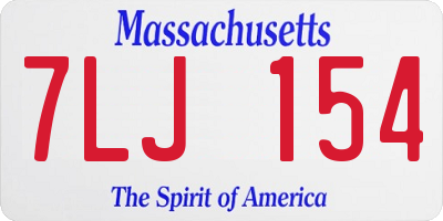 MA license plate 7LJ154