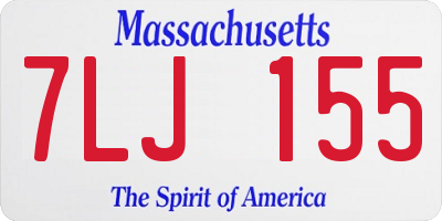 MA license plate 7LJ155