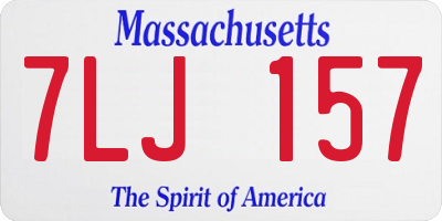 MA license plate 7LJ157