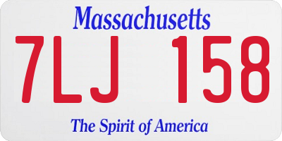 MA license plate 7LJ158