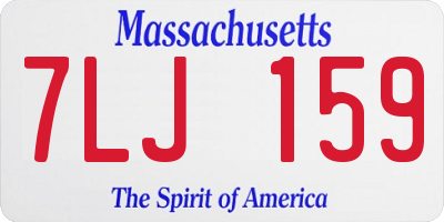 MA license plate 7LJ159