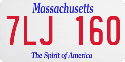 MA license plate 7LJ160