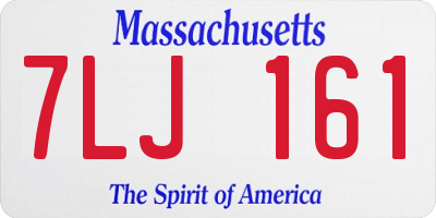 MA license plate 7LJ161
