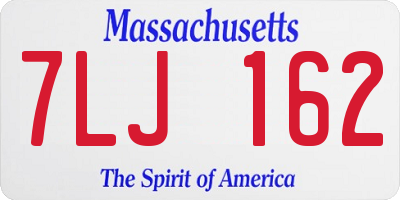MA license plate 7LJ162