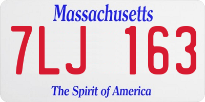 MA license plate 7LJ163