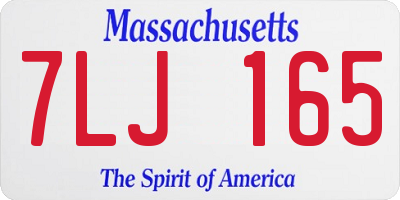 MA license plate 7LJ165