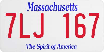 MA license plate 7LJ167