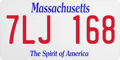 MA license plate 7LJ168