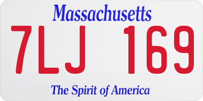 MA license plate 7LJ169