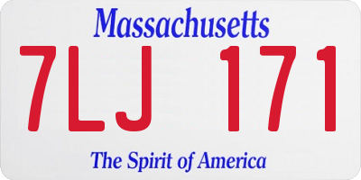 MA license plate 7LJ171