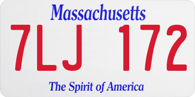 MA license plate 7LJ172