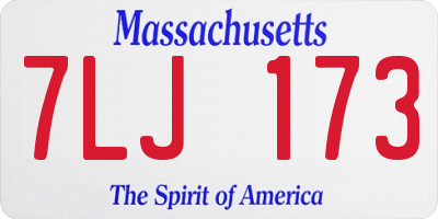 MA license plate 7LJ173