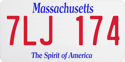 MA license plate 7LJ174
