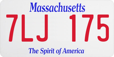 MA license plate 7LJ175