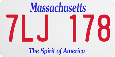 MA license plate 7LJ178