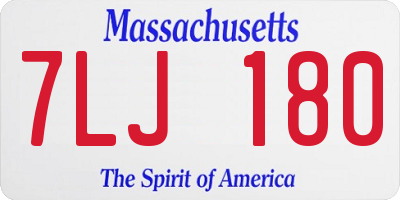 MA license plate 7LJ180