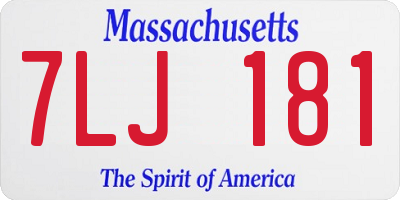 MA license plate 7LJ181