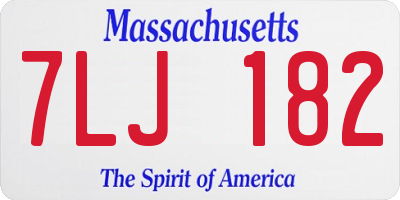 MA license plate 7LJ182
