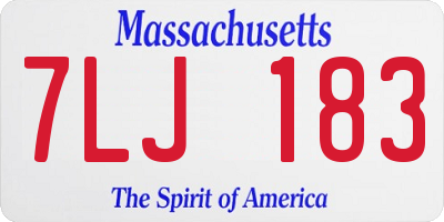 MA license plate 7LJ183