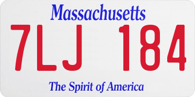 MA license plate 7LJ184