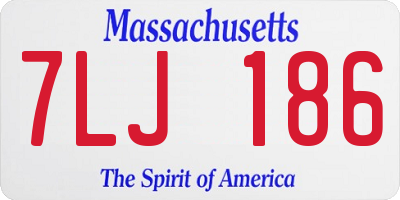 MA license plate 7LJ186