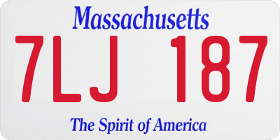 MA license plate 7LJ187