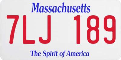 MA license plate 7LJ189
