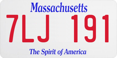 MA license plate 7LJ191