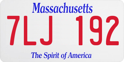 MA license plate 7LJ192