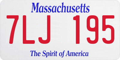 MA license plate 7LJ195
