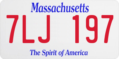 MA license plate 7LJ197