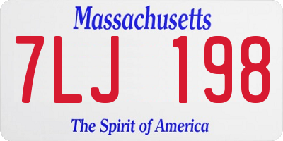 MA license plate 7LJ198