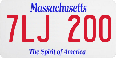 MA license plate 7LJ200
