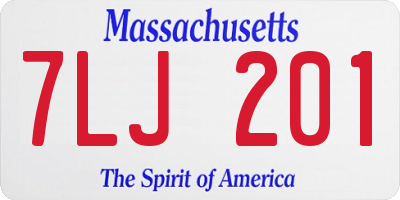 MA license plate 7LJ201
