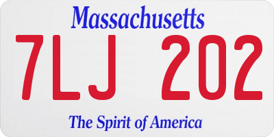 MA license plate 7LJ202