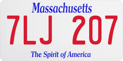 MA license plate 7LJ207