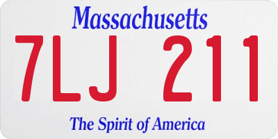 MA license plate 7LJ211