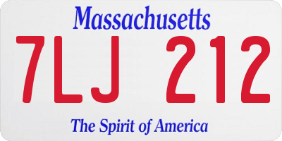MA license plate 7LJ212