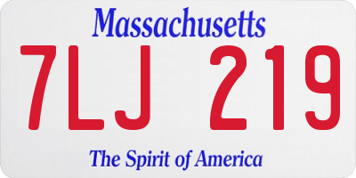 MA license plate 7LJ219