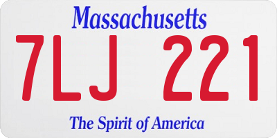 MA license plate 7LJ221