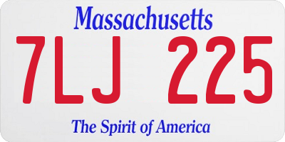MA license plate 7LJ225