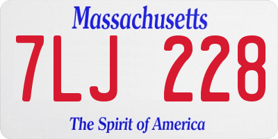 MA license plate 7LJ228