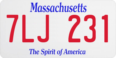 MA license plate 7LJ231